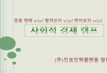 꿈을 향해 win! 펼쳐보자 win 뛰어보자 win 사회적 경제캠프